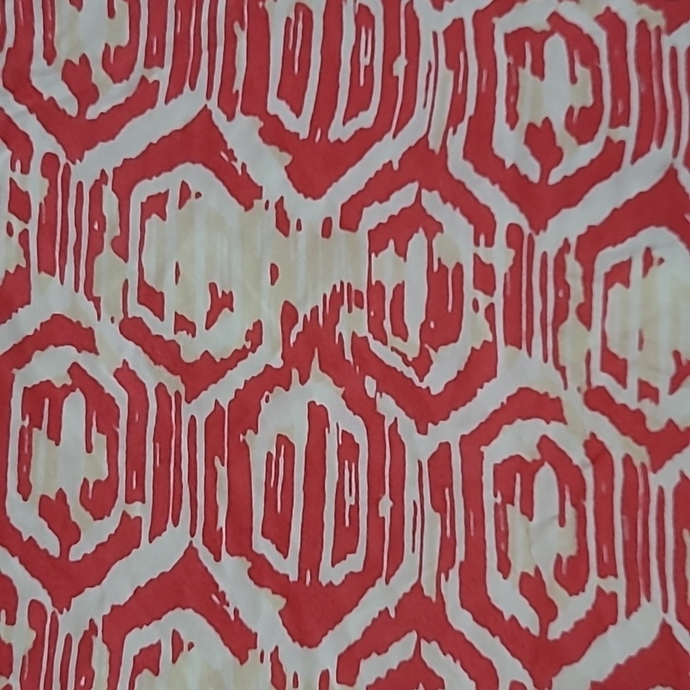 Bit & Bridle Light Red, Tan & White Patterned Blouse size 3X - Picture 3 of 7